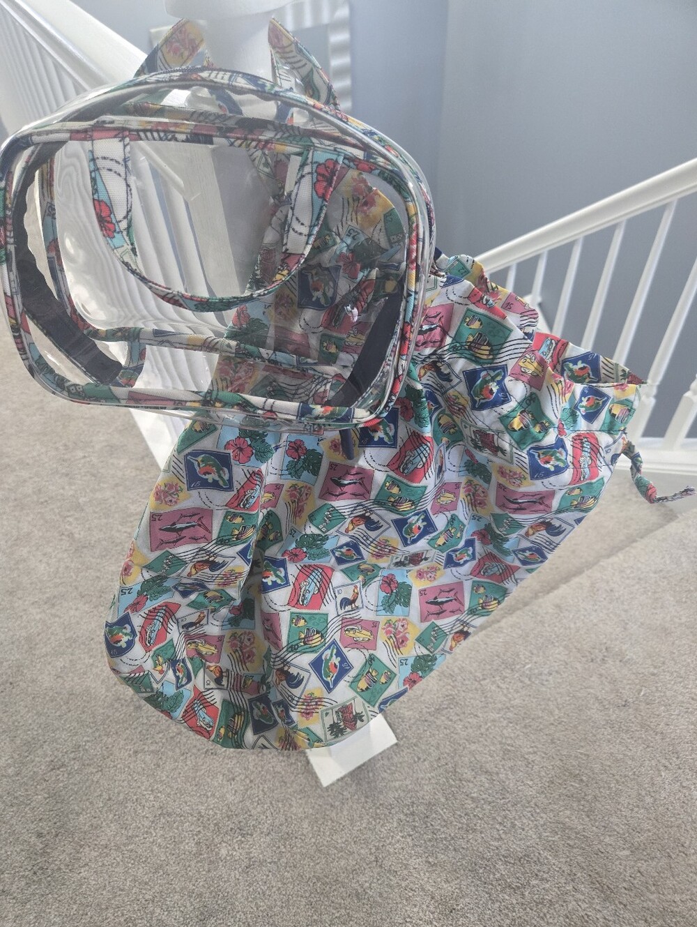 Vera Bradley Drawstring Bag With Travel Pouch.
